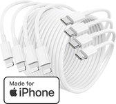 Bol.com 4x USB-C naar Lightning Kabel - 1 Meter - Geschikt voor iPhone iPad & AirPods Oplader Kabel - Apple MFI Gecertificeerd -... aanbieding