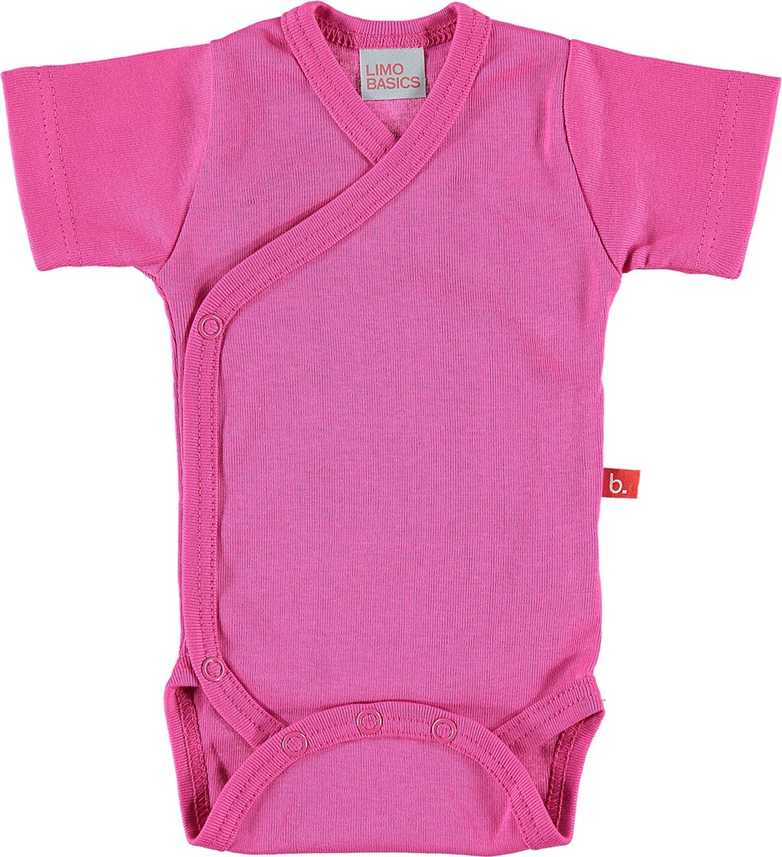 Romper overslag korte mouw bio katoen fuchsia 50