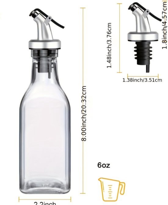 Bovista Bouteille d'huile avec bec verseur – Bec verseur d'huile d'olive – rechargeable – Bouteille d'huile avec pipette – Bouteille d'huile d'olive – Distributeur d'huile – Distributeur d'huile – Bouteille d'huile – 12 pièces