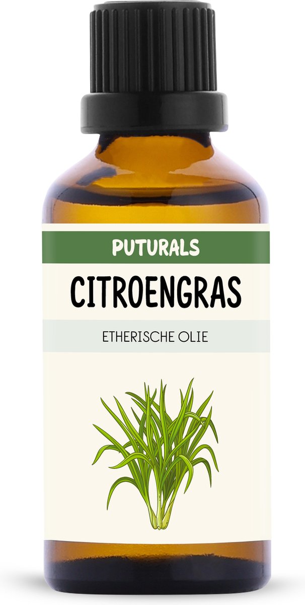 Goedkoopste Puturals Lemongrass Olie 100 Biologisch - 50ml - Puur en Vegan - Citroengras Etherische Olie voor Huid, Haar en Aromatherapie