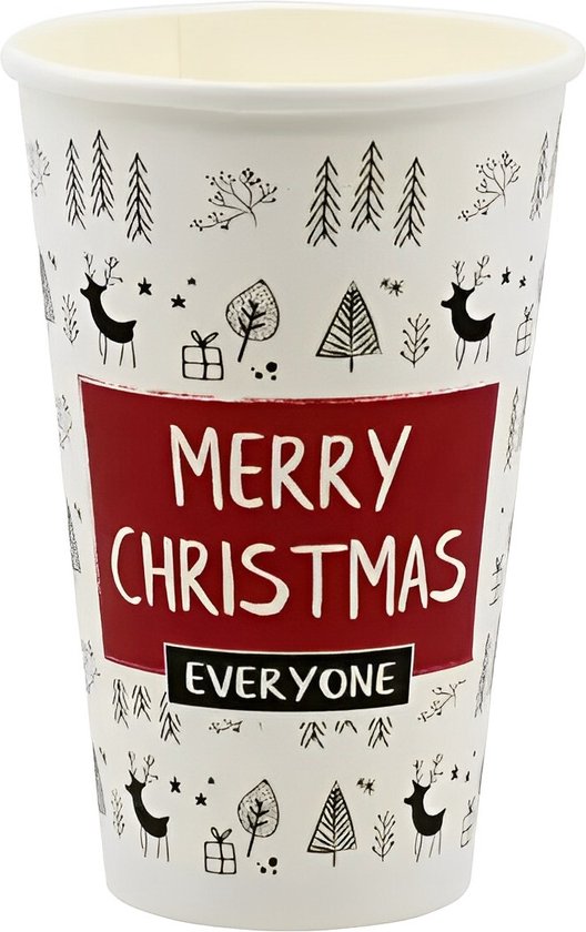Kartonnen koffiebeker Kerst 300cc/12oz - 1.000 st/ds.