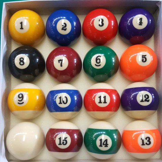 Set AA-klasse poolballen set 57,2mm - fenolhars - Gepolijste Pool ballen
