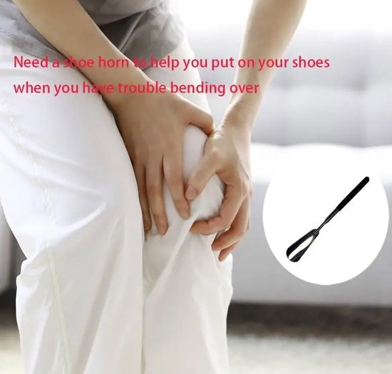 Chausse-Pied Extensible I Extracteur de Chaussure I Acier Inoxydable I Longueur Jusqu'à 75 CM I Argent/ Zwart