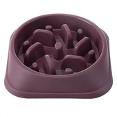 JAXY - Anti Schrokbak - Slowfeeder Hond en Kat - Voerbak - Anti-Slip Schrokbak - Voerpuzzel - Anti Schrok Hondenvoerbak - Slow Feeder Honden Voerbak - ⌀ 20,3 cm - Bordeaux Paars