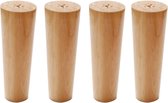 meubelpoten - 4 stuks - tafelpoten - hout - 15 cm hoog - goud - hout kastpoten - meubelpootbeslag - Met montagetoebehoren - voor bedden, tv-kasten, kasten - Draagvermogen 300 kg