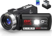 Bol.com Multifcuntionele Camcorder – 8K Videocamera – Infrarood Nachtzicht – Vlog Camera voor Beginners – HDMI Aansluiting – 18x... aanbieding
