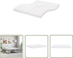 vidaXL Matras - Schuimmatras - Schuimmatras 7 zones hardheid 20 ILD 180x200 cm wit - Tweepersoons Bed - Slaapcomfort - Nacht Rust