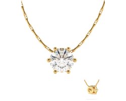 Semyco ketting dames – Ketting met hanger steentje – Goudkleurige halsketting – Waterproof – Phoenix