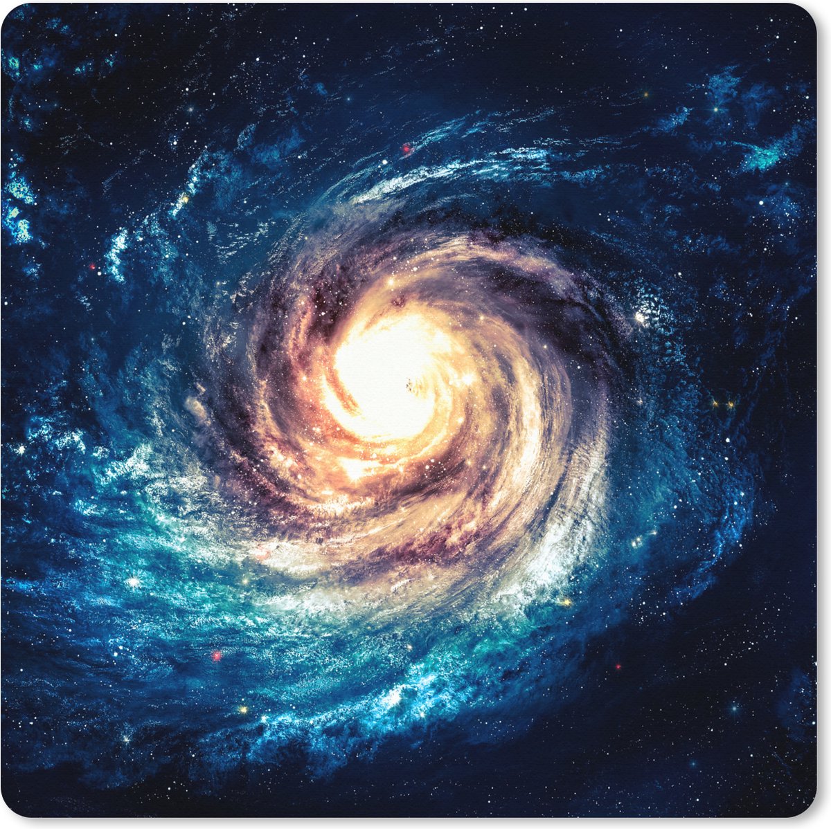 Muismat XXL 40x40 cm - Bureau onderlegger - Bureau mat Sterren - Ruimte - Blauw - Bureaumat - Gaming mousepad xl - Bureaulegger groot - Computer deskmat