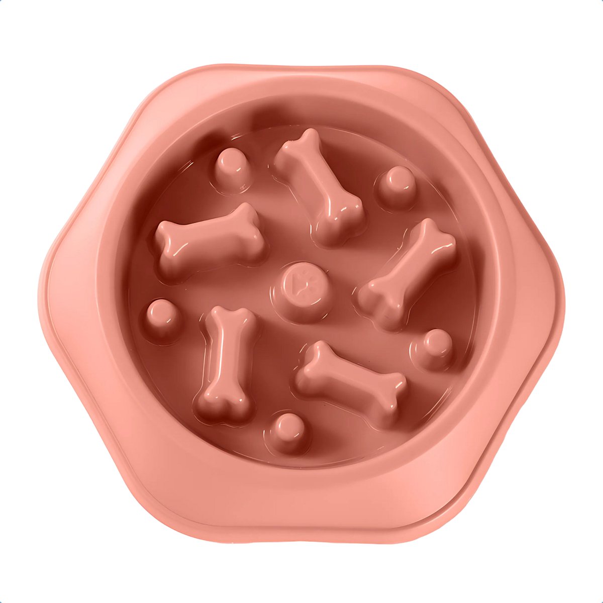 JAXY – Anti Schrokbak Hond – Slowfeeder Hond en Kat – Voerbak – Anti-Slip Schrokbak – Voerpuzzel – Anti Schrok Hondenvoerbak – Slow Feeder Honden Voerbak – Koraalrood