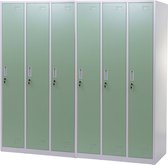 Locker Boston T829, afstortkluisje Lockerkast, metaal 6 vakken ~ groen