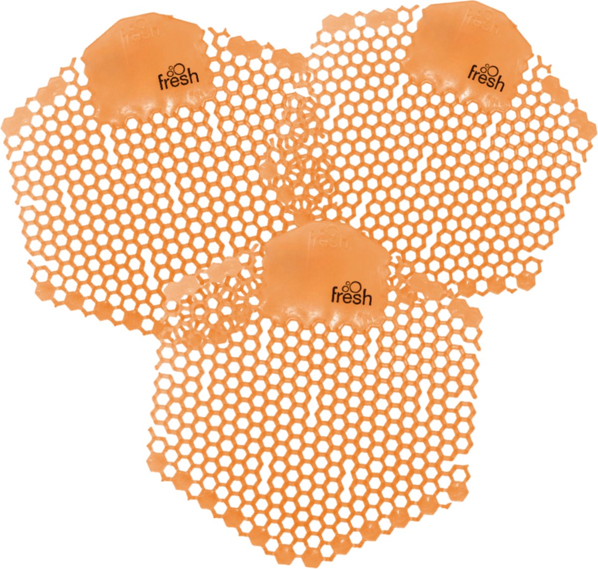 Fresh wave 3D urinoirmatten mango - 3 stuks - 30 dagen frisse geur - professionele matjes met spathaartjes