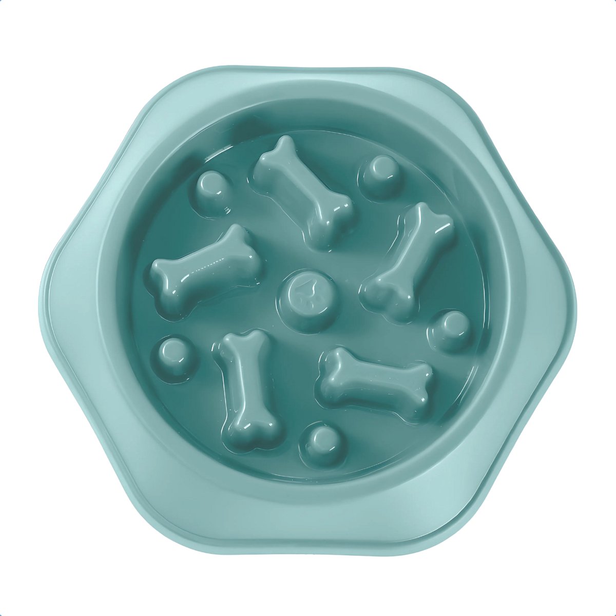 JAXY – Anti Schrokbak Hond – Slowfeeder Hond en Kat – Voerbak – Anti-Slip Schrokbak – Voerpuzzel – Anti Schrok Hondenvoerbak – Slow Feeder Honden Voerbak – Turquoise