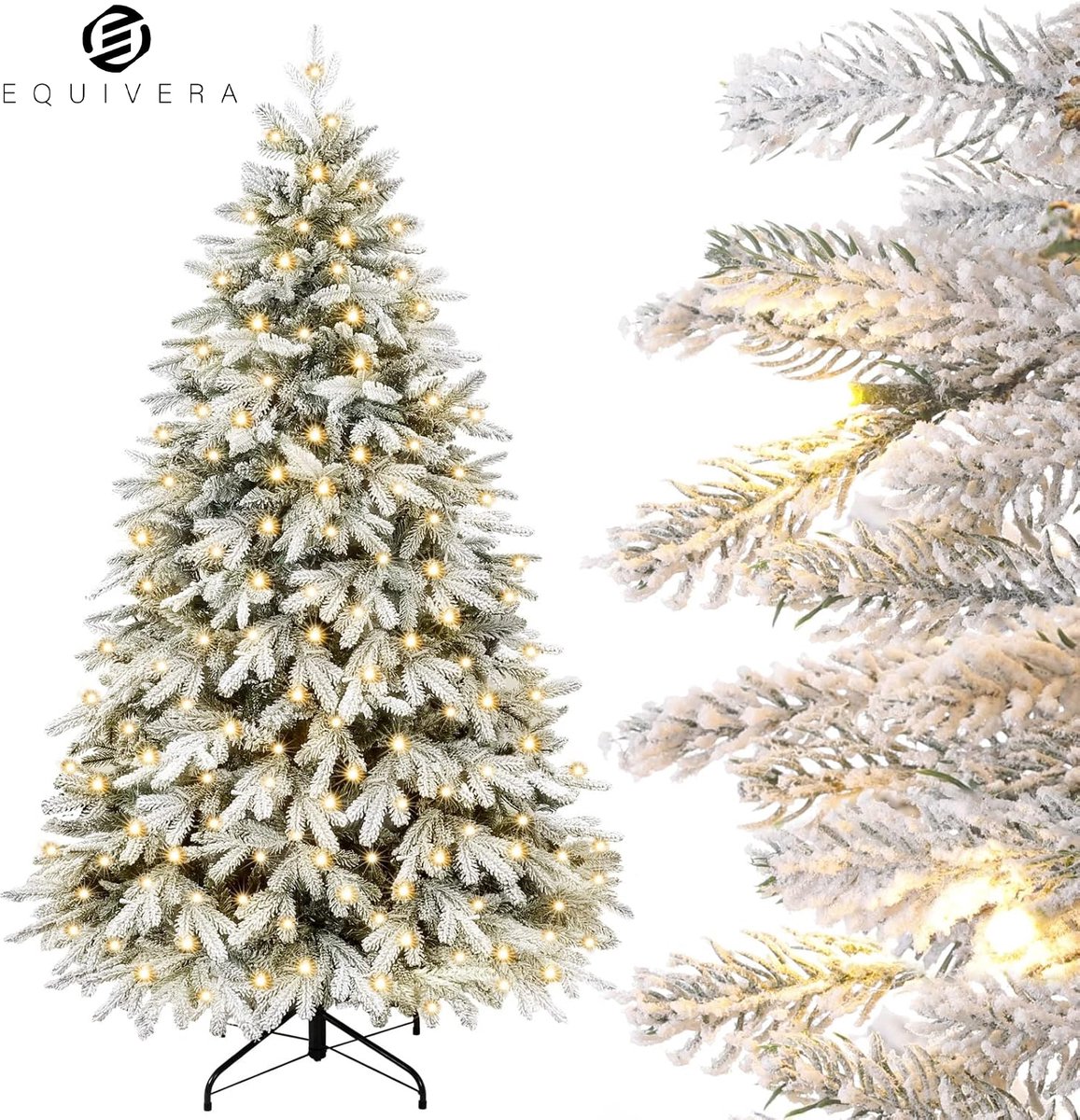 Equivera Kerstboom met Verlichting en Sneeuw - Kerstboom - Kerstboom met Sneeuw - Kerstboom met Verlichting