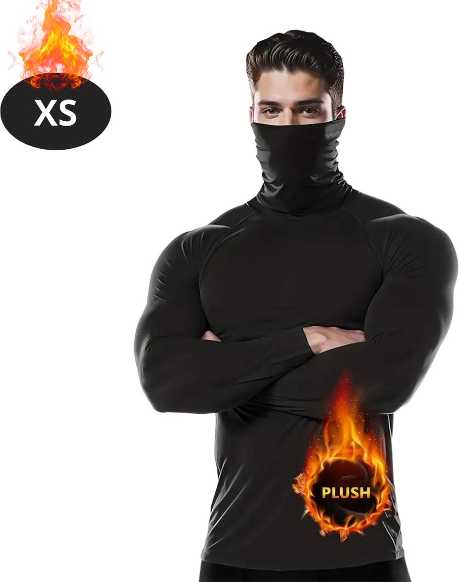 Livano Thermokleding Heren – Thermoshirt – Gezichtsverwarming – Nekverwarming – Winter – Lange Mouwen – Zwart – XS Livano Thermokleding Heren – Thermoshirt – Gezichtsverwarming – Nekverwarming – Winter – Lange Mouwen – Zwart – XS