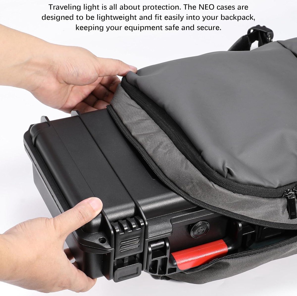 REYGEAK Draagtas voor DJI NEO, draagbare compacte PU-tas, waterdichte kleine opbergtas voor DJI NEO drone-accessoires (grijs