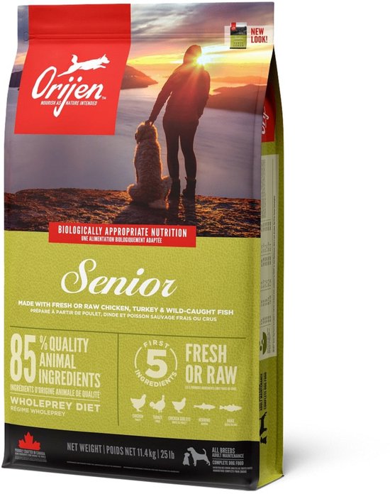 Orijen Whole Prey Senior Dog - Kip & Kalkoen - Hondenvoer - 11.4 kg