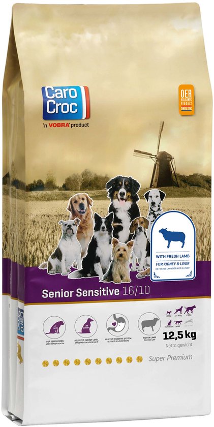 Carocroc Senior Sensitive Lam&Rijst&Bieten - Hondenvoer - 12.5 kg