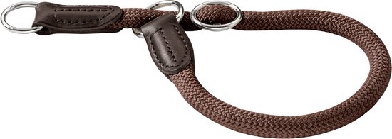Hunter halsband voor hond freestyle met stop bruin 50 cmx10 mm