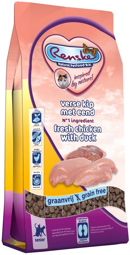 Renske Super Premium Kat Senior Kip & Eend 6 kg