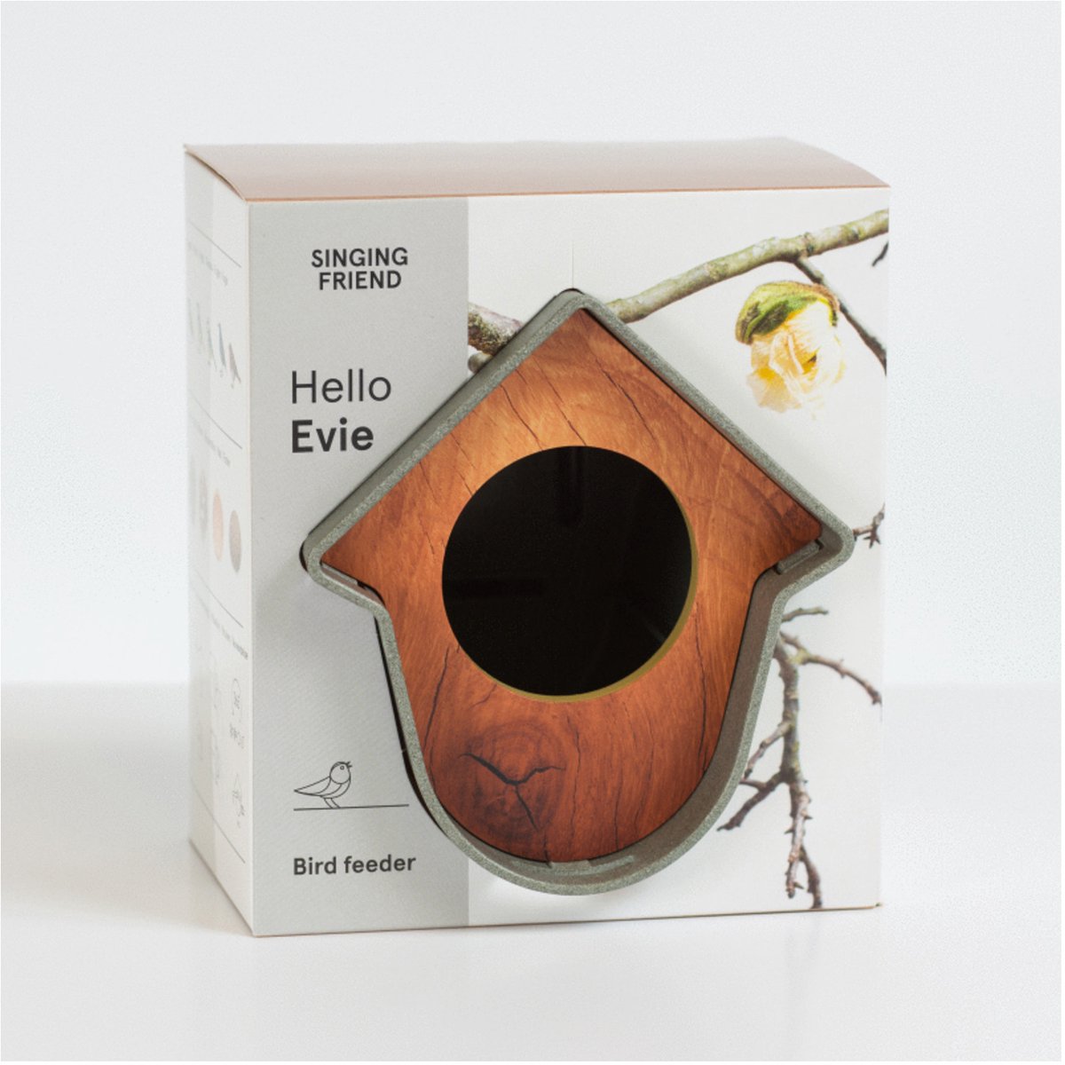 Singing Friend Evie Feeder 100% Recycled - Voersilo - 13.5x12.5x15 cm Groen Bruin