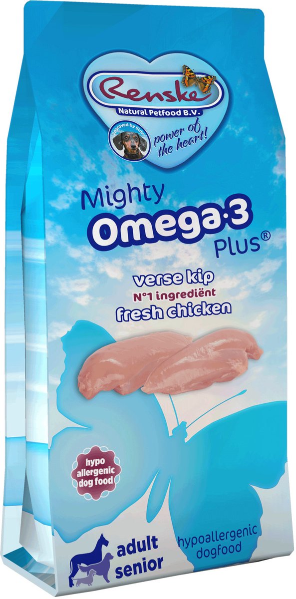 Renske Mighty Omega Plus Adult/Senior Kip - Hondenvoer - 3 kg Dogshopper