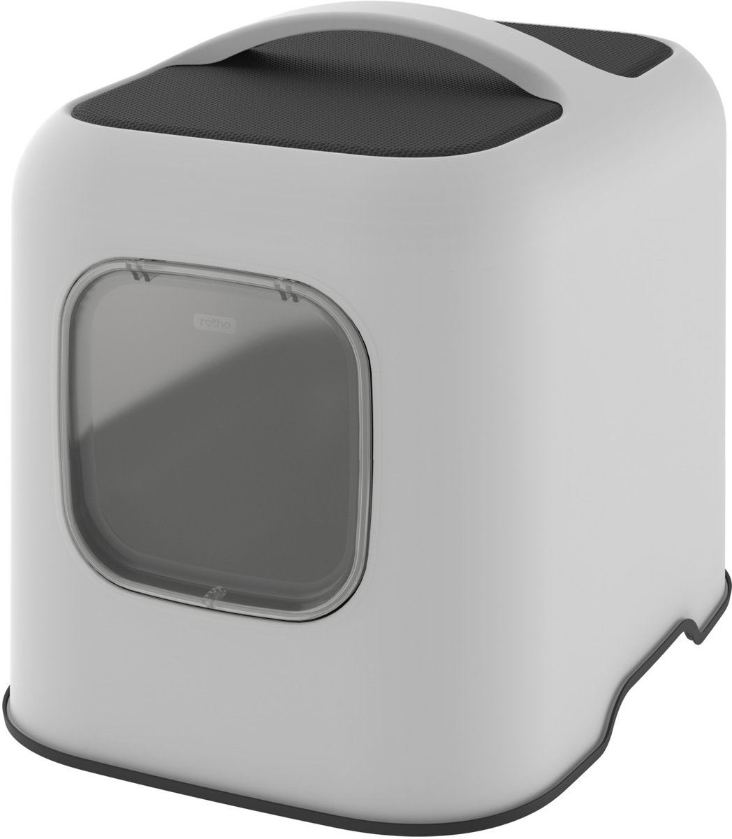 Rotho MyPet Biala Kattenbak met kap en schepje / Gemaakt van gerecycled plastic - Wit