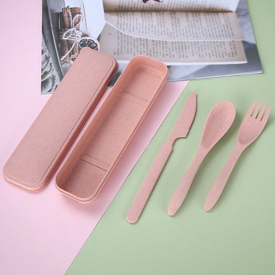 green-goose® Bio-based Bestek - 4 Sets - Roze - Duurzaam Bioplastic ... - Bio-Based Bioplastics For Biodegradable Utensil Sets