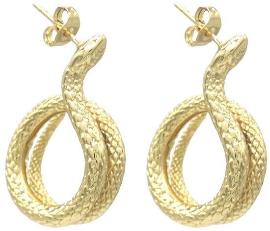 Boucles d'oreilles - clous - bijoux - bijoux d'oreille - accessoire - acier inoxydable - doré - serpent - nature - jungle - hip - tendance - intemporel - chic - cadeau - cadeau - fête - vacances - dames - femme