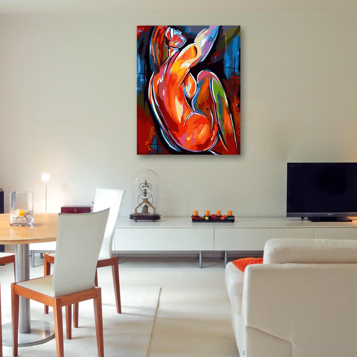 Schilderen Op Nummer Volwassenen DIY Paint By Number Compleet Hobby Pakket op Frame met Vernis - ®Arty Bee - Abstracte Vrouw 40x50cm — afbeelding 3