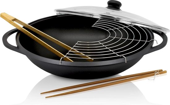 Tefal Wok 36cm met glazen deksel | Coppens Warenhuis
