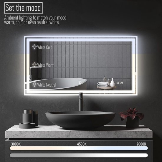 Ronde Badkamerspiegel Xenz Salo met Rondom Ledverlichting 60 cm