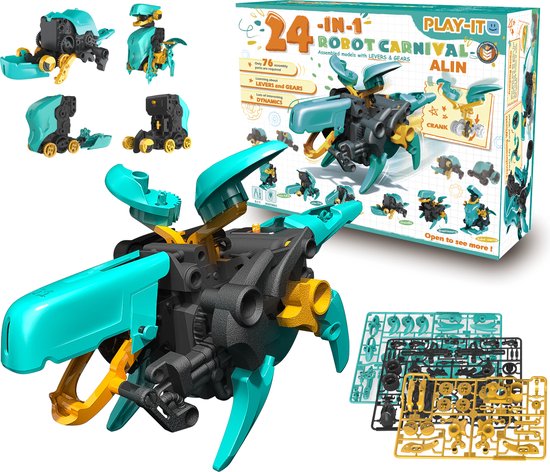 PLAY IT Alin de Robot Bouwpakket 24in1 - Educatief Montessori Speelgoed