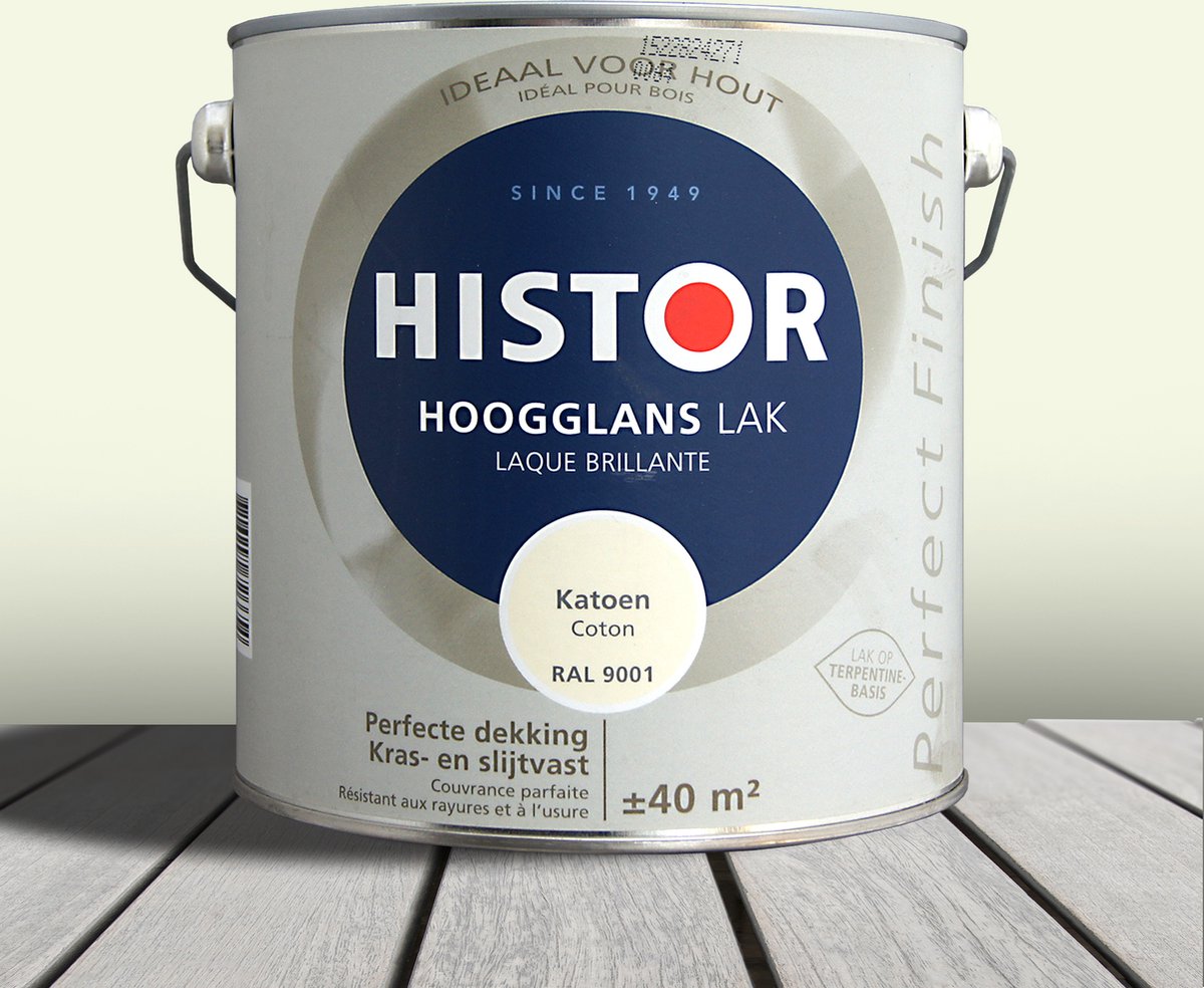 Histor Perfect Finish Lak Hoogglans 2,5 liter - Katoen (Ral 9001)