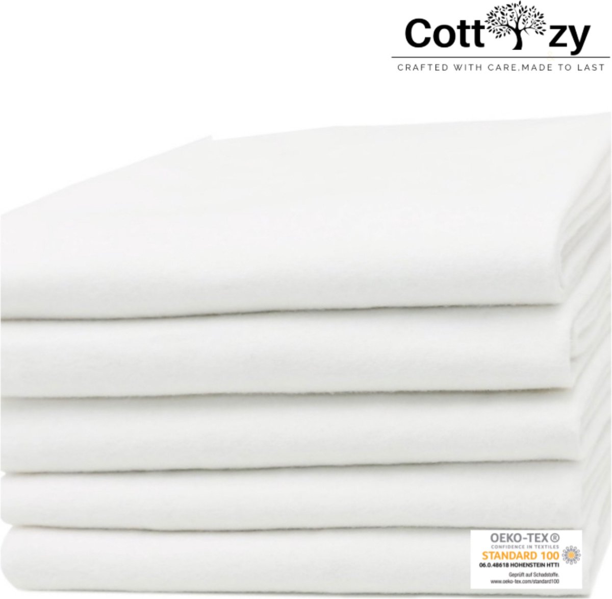 Goedkoopste Cottzy- Flanellen Luiers- Flanellen doeken-Set van 5 stuks-70x80cm