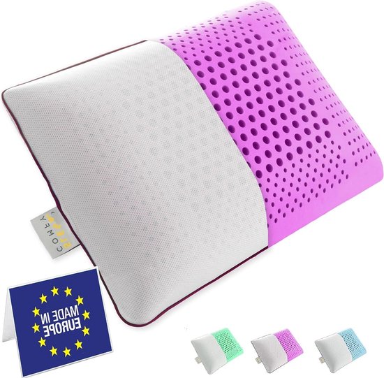 SLEEP COMFY Luxe pepermunt, aromatherapiekussen met overtrek, traagschuimkussen, ergonomisch, orthopedisch nekkussen, slaapkussen voor rugslapers SLEEP COMFY Luxe pepermunt, aromatherapiekussen met overtrek, traagschuimkussen, ergonomisch, orthopedisch nekkussen, slaapkussen voor rugslapers