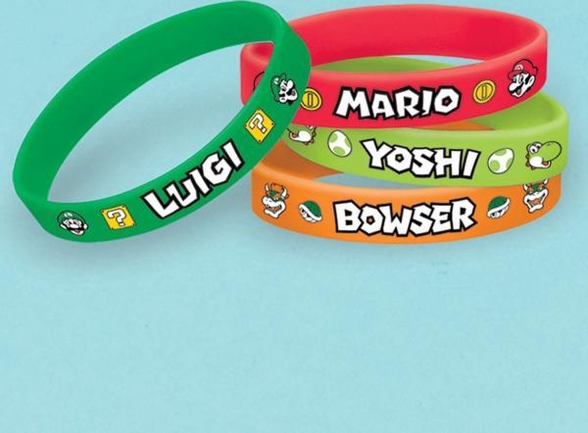 Super Mario armbanden - 6 stuks