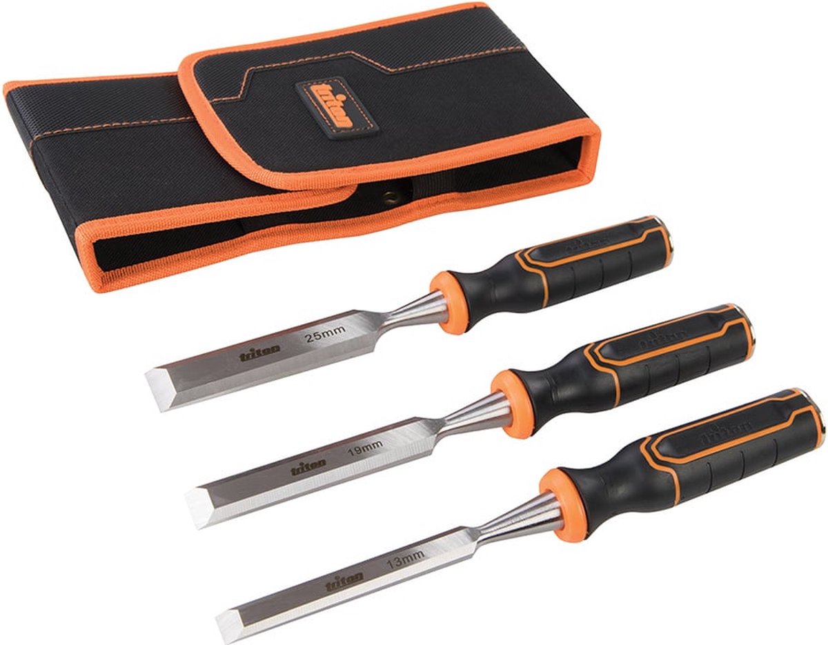 Triton professionele houtbeitelset TWCS3 - 3 Delig - 13, 19 en 25 mm in etui