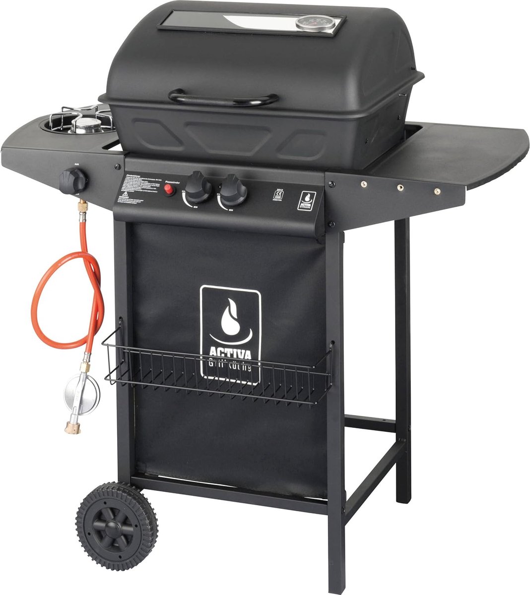Premium Lavasteen Gasgrill met Traploze Regelbare Branders en Inclusief Afdekhoes - Ideaal voor Barbecueplezier
