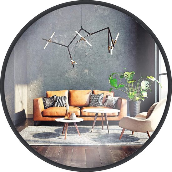 Wandspiegel van het merk, rond, met aluminium lijst | Teflon-gecoat, vochtbestendig... | bol