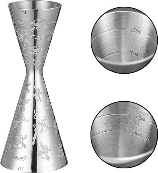 Point-Virgule cocktailmaatbeker 30 / 50 ml rvs