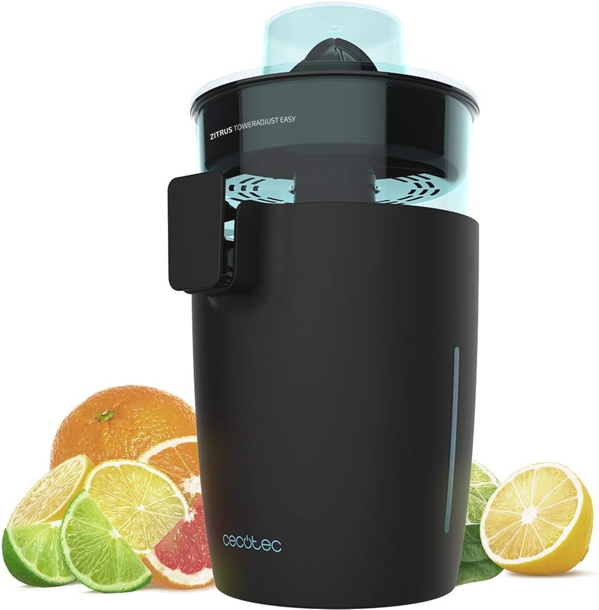 Zitrus Tower Easy Electric Juicer - 350 W Power - Pulp Regulator - Filter - 2 Removable Cones - BPA Free - 0.5 L Capacity - Black