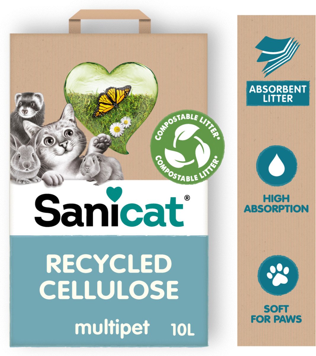 Sanicat Clean & Green - Kattenbakvulling - Gerecycled Papier - 10 liter