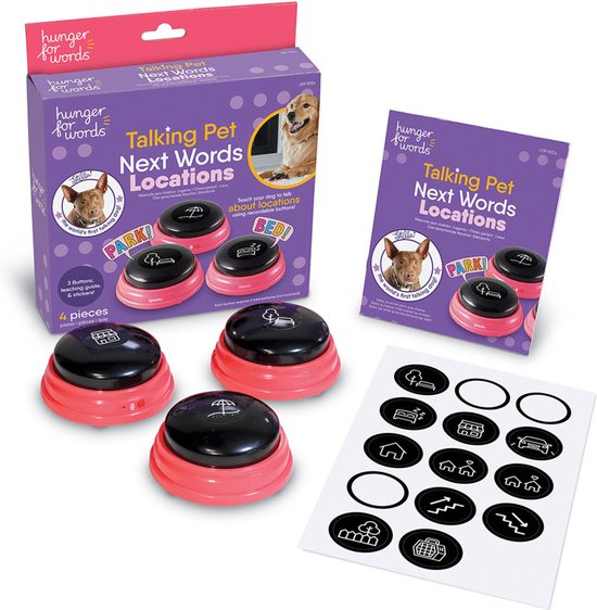 Hunger For Words Talking Pet Locaties - Hondenspeelgoed - Roze Zwart