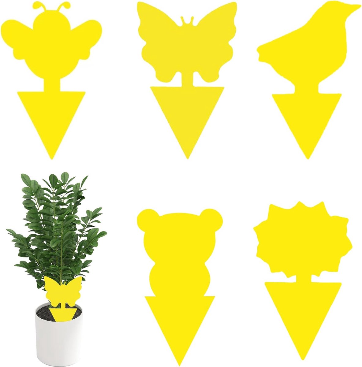 100 Stuks Gele Stickers voor Ongediertebestrijding - Effectief Tegen Rouwmuggen en Fruitvliegen