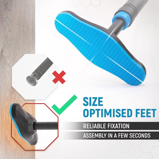 Optrekstang hout - Mega sterk tot 117 cm, 5 niveaus, veilig en universeel
