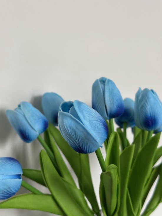 Kunstbloemen Blauwe Tulpen met LED Licht - 10 Stuks - Werkt op Batterij - Tulpenboeket Cadeau voor Moederdag van Merkloos — afbeelding 2