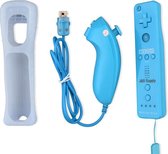 J&S Supply Motion Plus Controller + Nunchuk Controller - Geschikt Voor Nintendo Wii + Wii U - Blauw