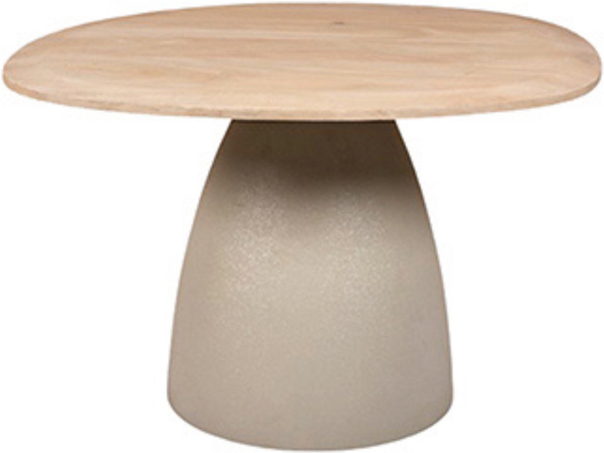 by Mooss - Tafel - Bijzettafel - Salontafel - Green Gray - Naturel - Metaal - Hout - 60x58 cm - Organisch