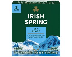 Irish Spring - Deodorant Soap - Icy Blast - 3 Bars - Zeep - 3 stuks